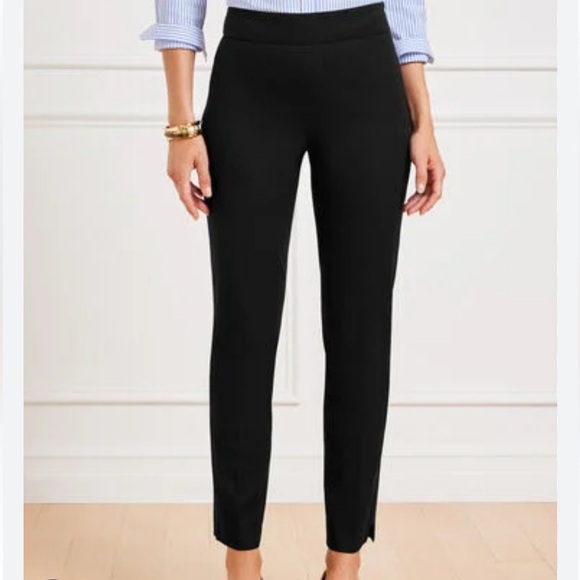 TALBOTS Black Classic Side Zip Linen Pants Size 12 NWOT - Picture 1 of 9